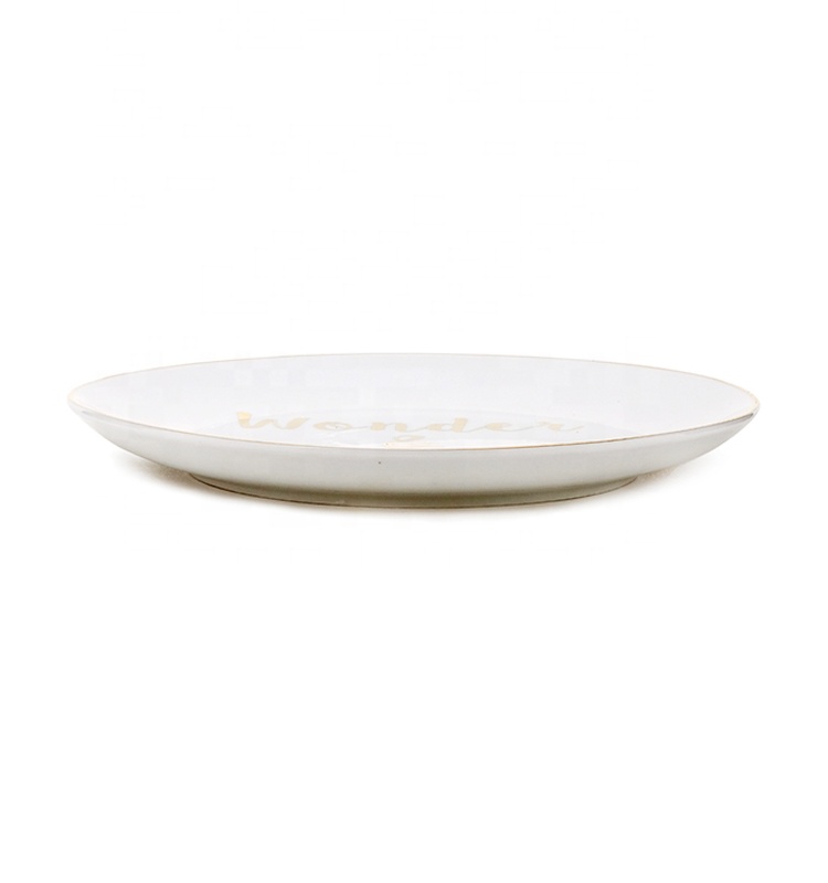 Dessert White Custom Porcelain Plates Ceramic Plate Printing Designs for Christmas