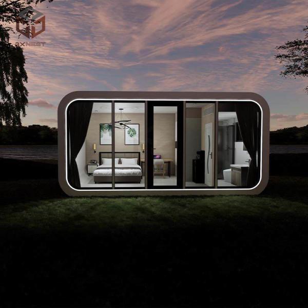 Quality 5.4 Ton White Apple Capsule House Prefab Glamping Pods Anti Corrosion for sale