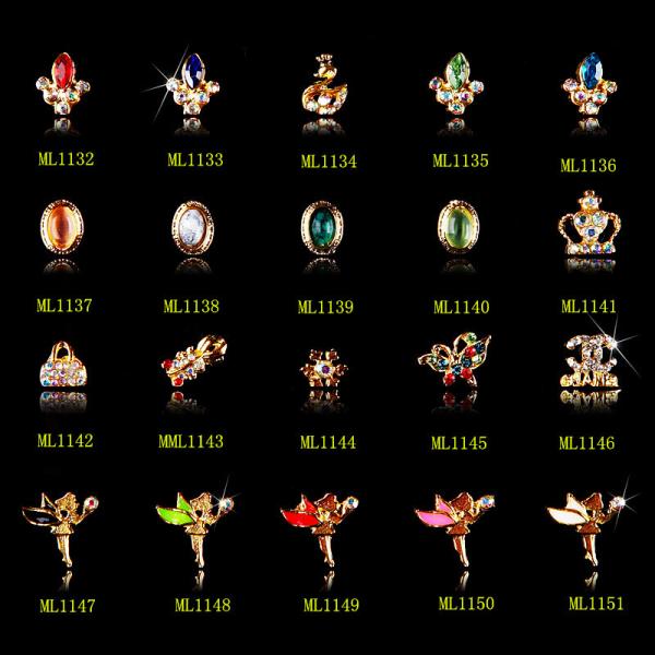 Hot NEW Wholesale Alloy Jewelry 3D Nail Art Jewelry Nail rhinestones Sticker