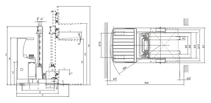 Seated Powered Explosion Proof Forklift 600mm Reach Distance For Ammunition Depots
