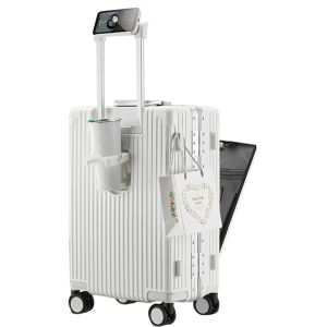 20in Aluminium Frame Hardside Spinner Wheel Luggage, Built-In TSA lock Carry on