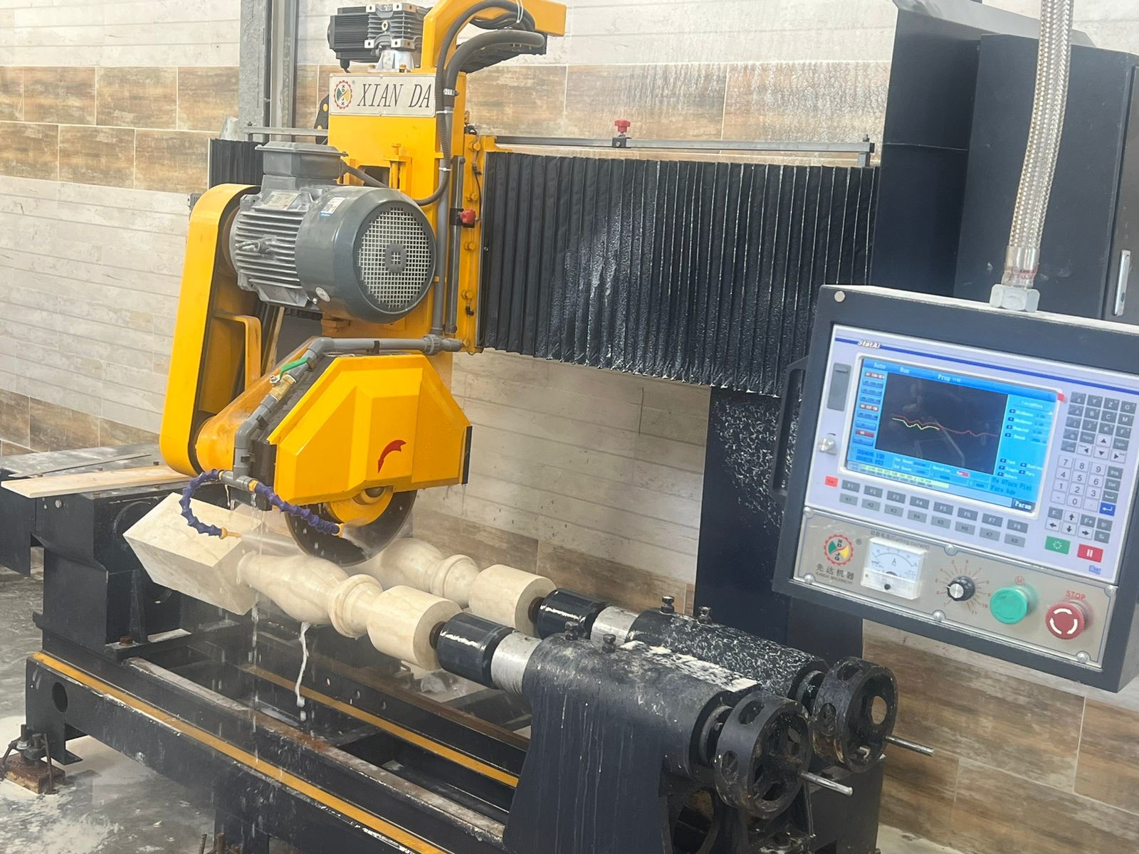Two Pcs Baluster Cutting Machine For Pillar，column Base Column Caps，roadblock