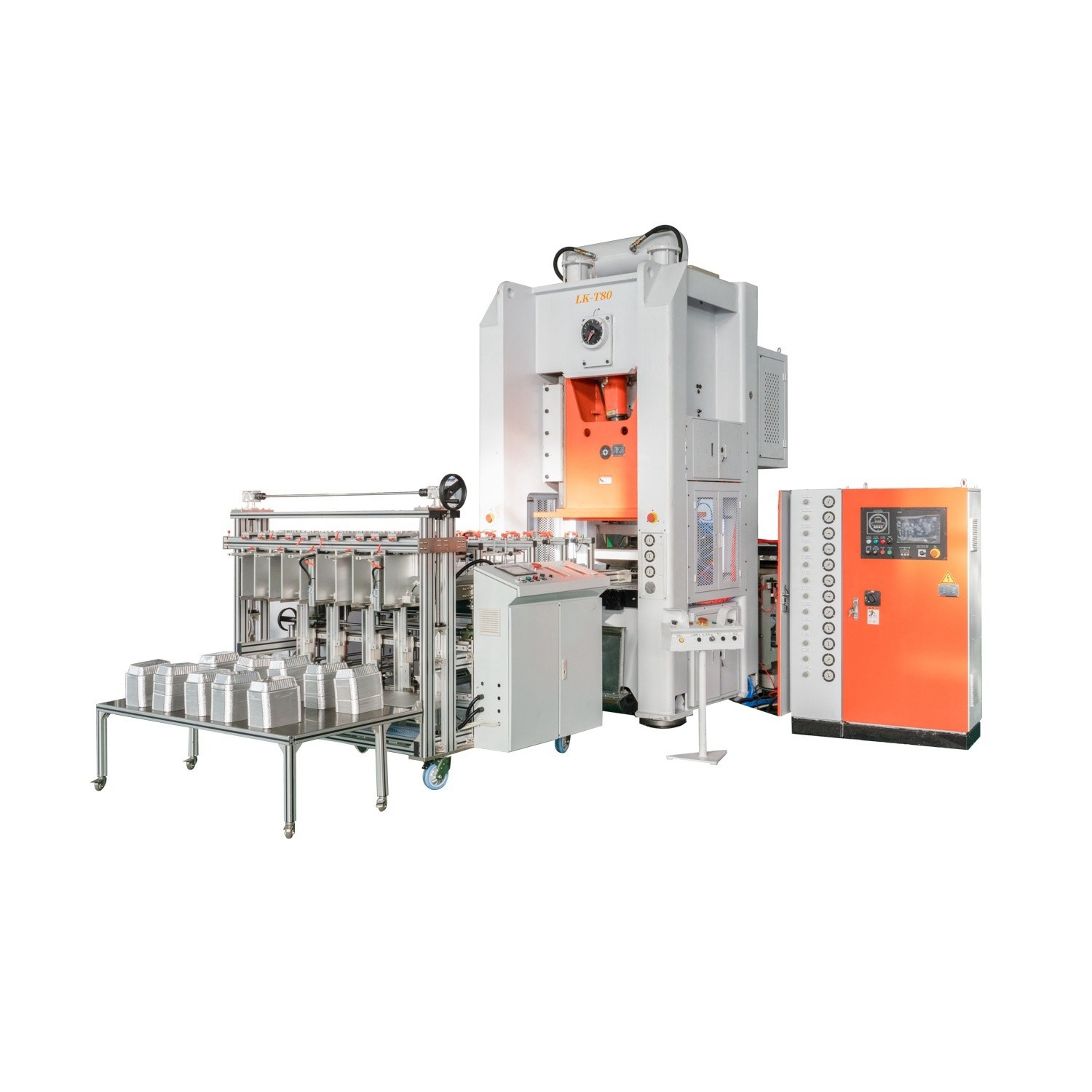 Japan Mitsubishi PLC Aluminium Foil Container Making Machine with ISO14001certification