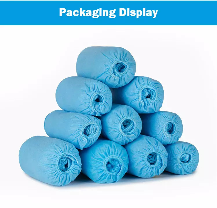 Non Woven Blue Shoe Covers Disposable Anti Skid Soft Eco Friendly