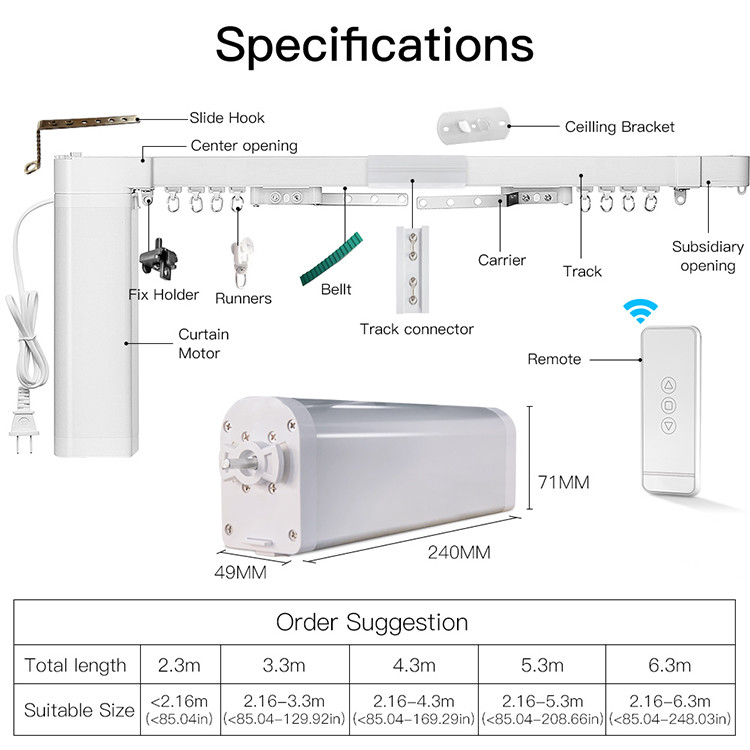 3m 4m 5m Voice Control Smart Curtain Motor