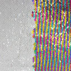 Can Digital Printed Sublimation Rainbow Polyester Sequin Fabric with Various