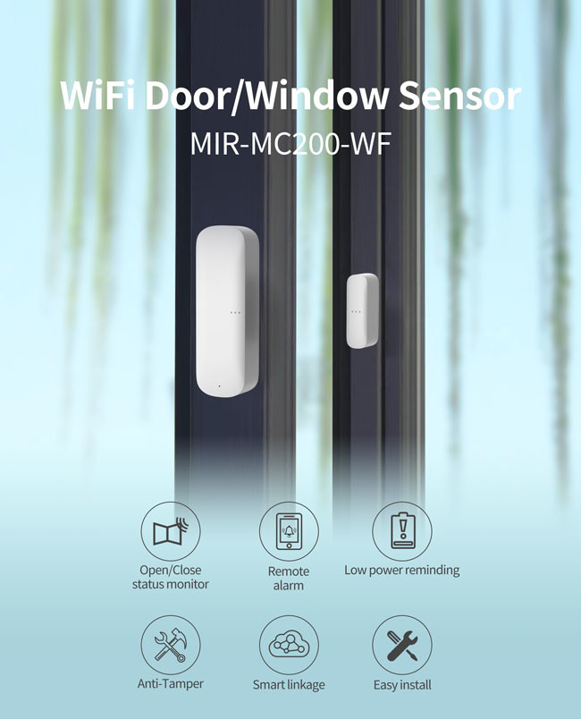 CR123A Battery WiFi Door Sensor Tuya Smart Life Door Sensor 6 Months Battery Life
