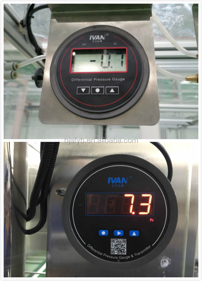 24V Power Supply Differential Pressure Switch with Gauge 4 Bits 0.8" Red LED Display