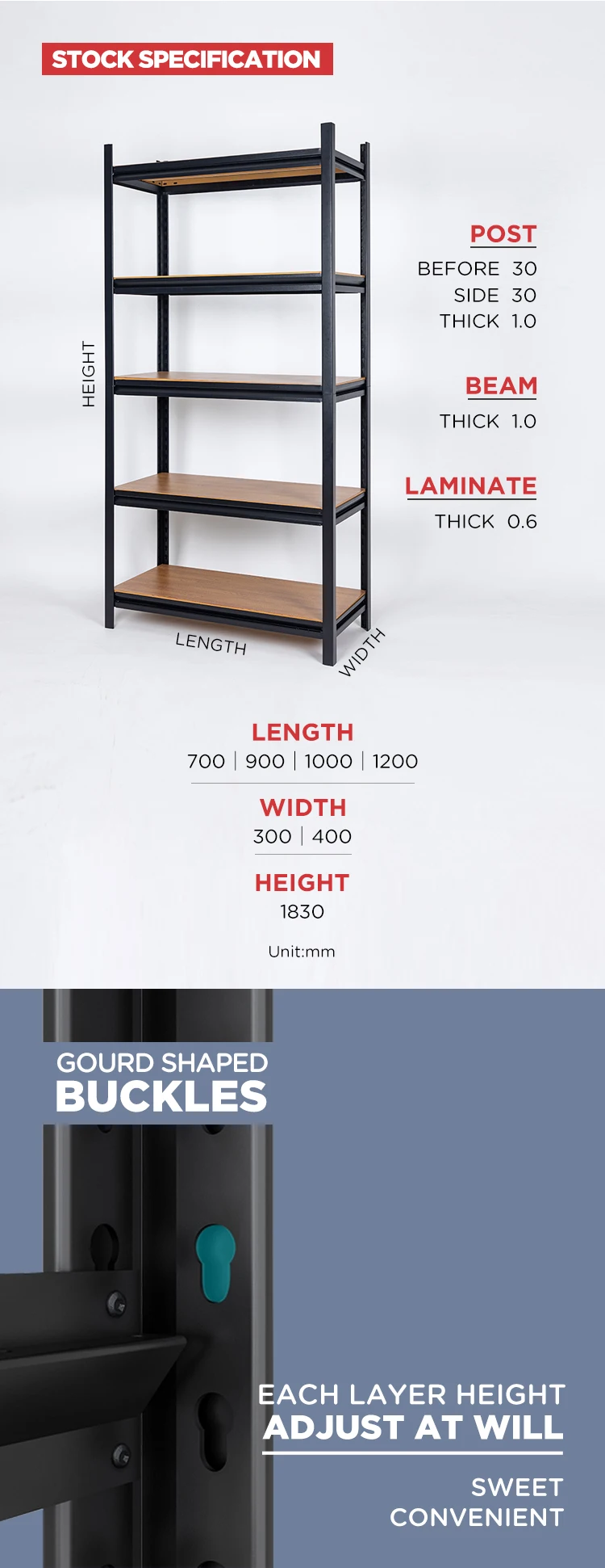 Factory Custom Rak Gudang Boltless Warehouse Shelves