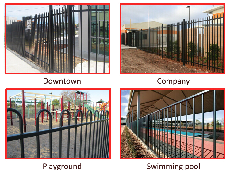 Australia market tubuloar spear top security Garrison fence / security metal fence / steel fence