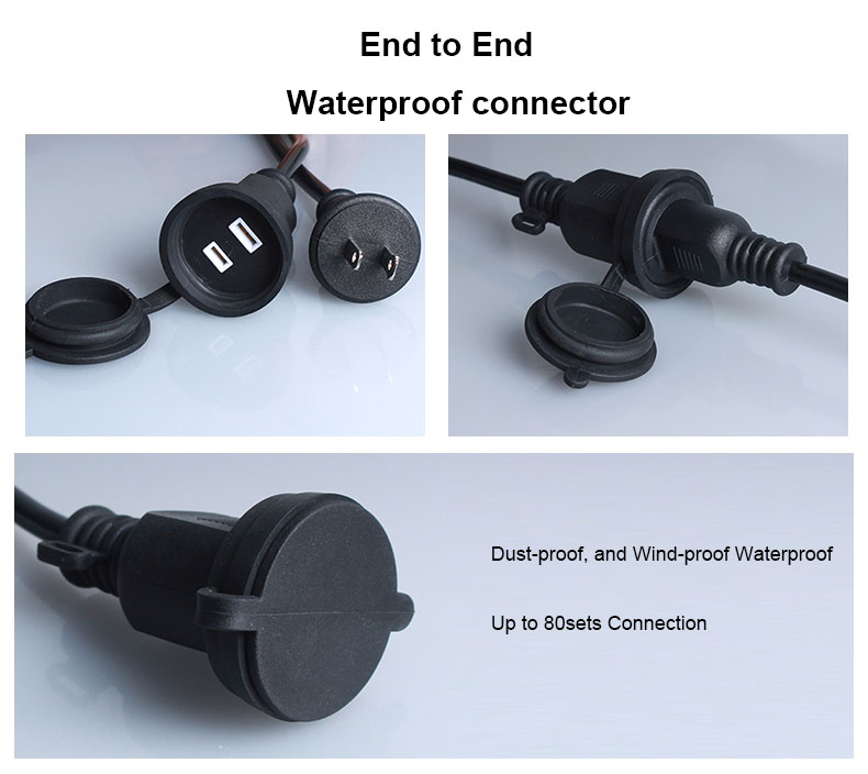 Christmas Waterproof connectable serial led string lights 48FT Outdoor String Lights E26 E27 S14 Edison Bulb included