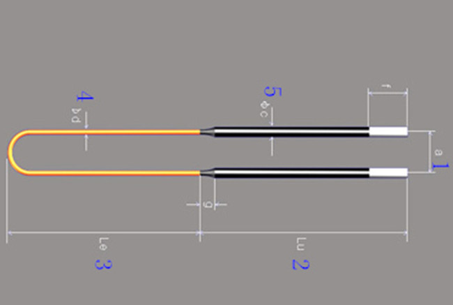 Industry Mosi2 Heating Elements 1800 Degree Furnace Accessories Vertical Installation
