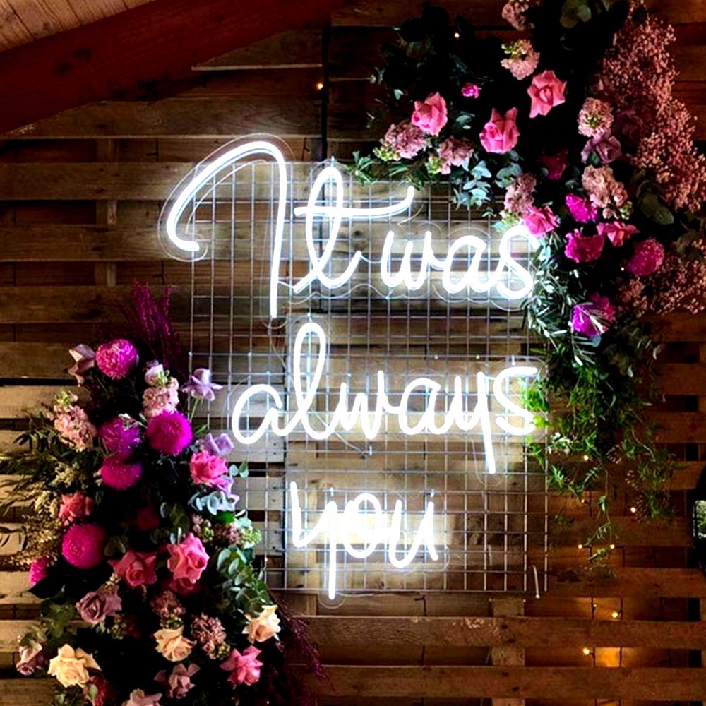 Acrylic Plate Custom Wedding Neon Sign Low Consumption Neon Light Logo Sign