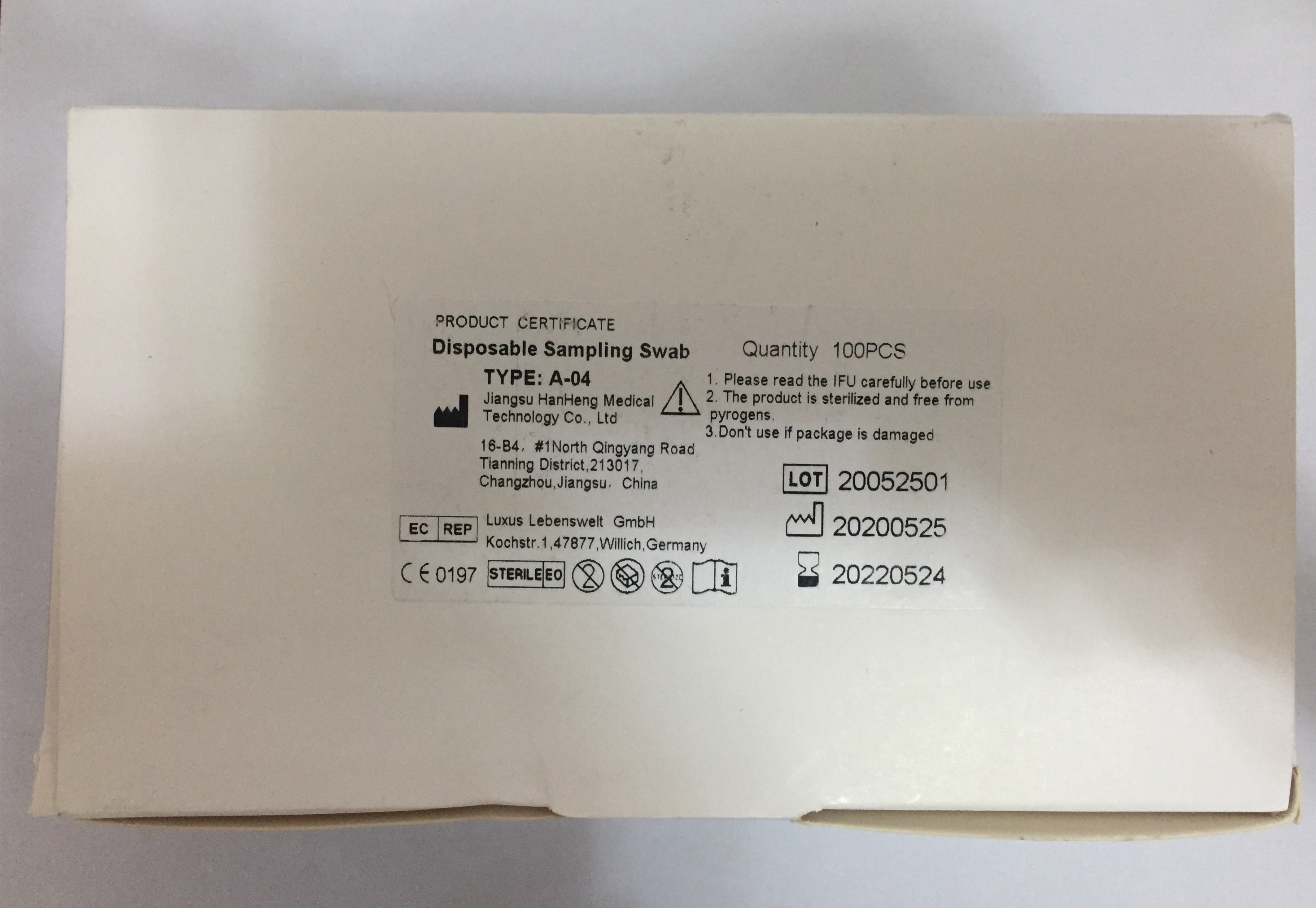 8.5cm Break Point 15.2cm Nylon Flocked Nasal Swab For Flu Test
