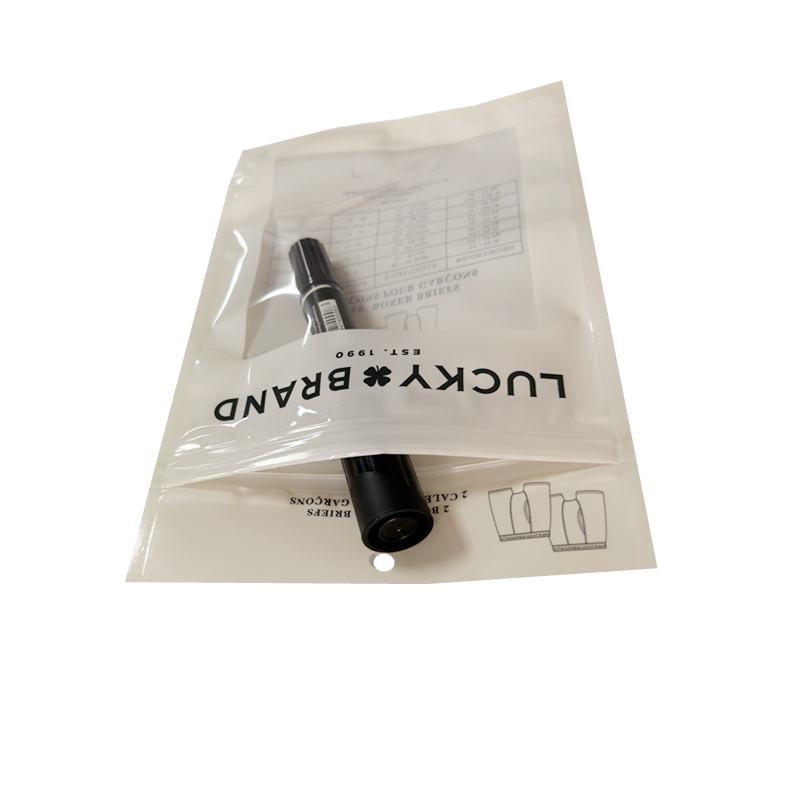 Custom Logo Frosted Window Zipper Close Poly Clothing Bag For Packaging