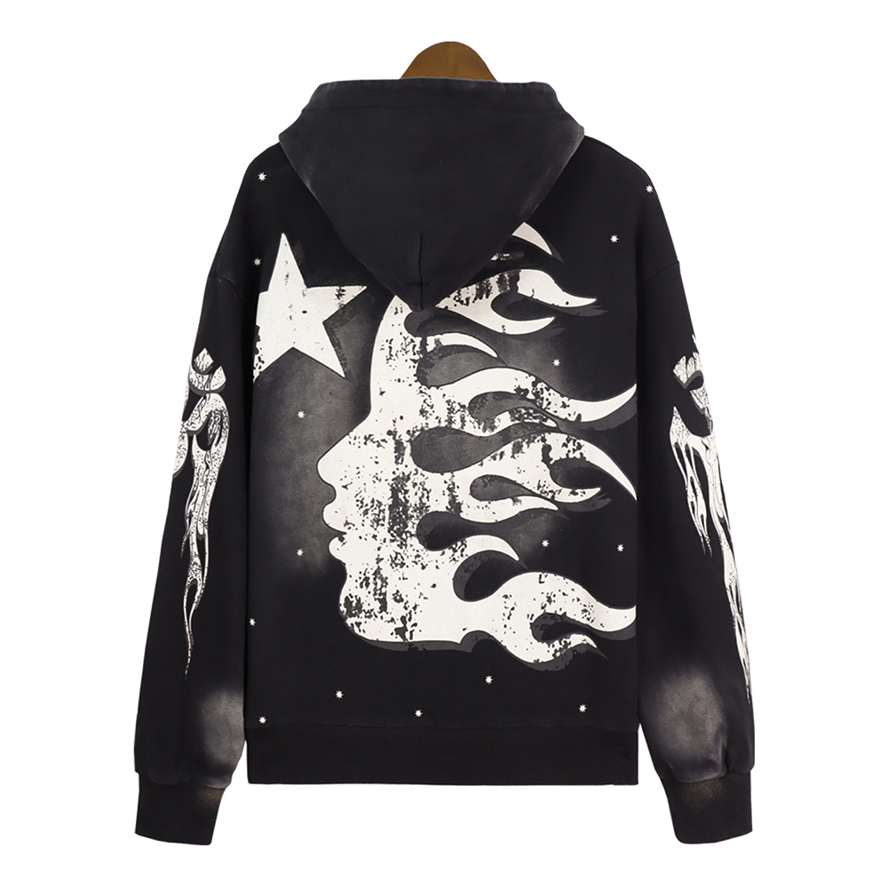 Custom Printing Tracksuit for Men 100% Cotton French Terry Hoodie and Flare Sweatpants Set