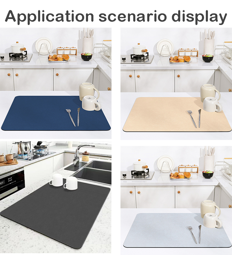 Reusable Heat Resistant Kitchen Dish Drying Mat for Table Decoration Accessories