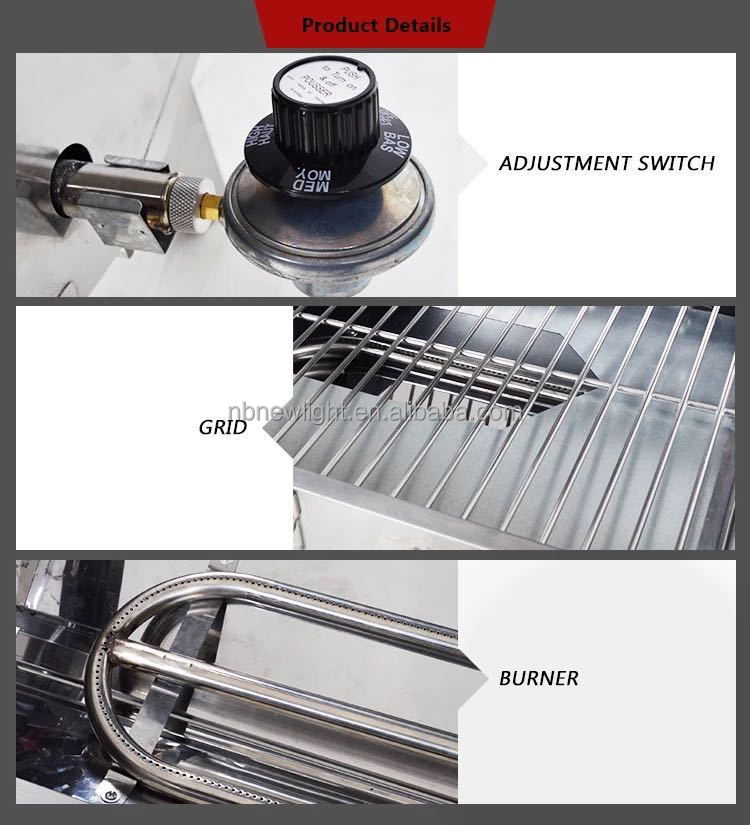 8.7kg Portable Stainless Steel Gas Grill BBQ Grill for Outdoor Camping Compact Design
