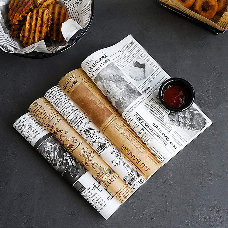 Food Grade Waxed Paper Customize Logo Greaseproof Burger Wrap Paper