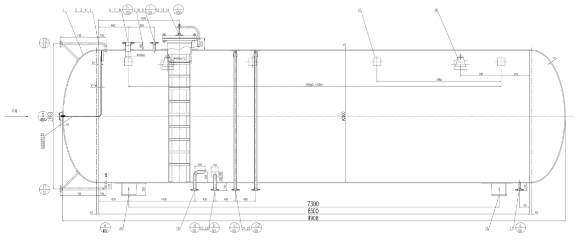 50000 Liters 25 Tons 5 M3-200 M3 LPG Cooking Gas Storage Tank Autogas Station Tank Low Price for Sales