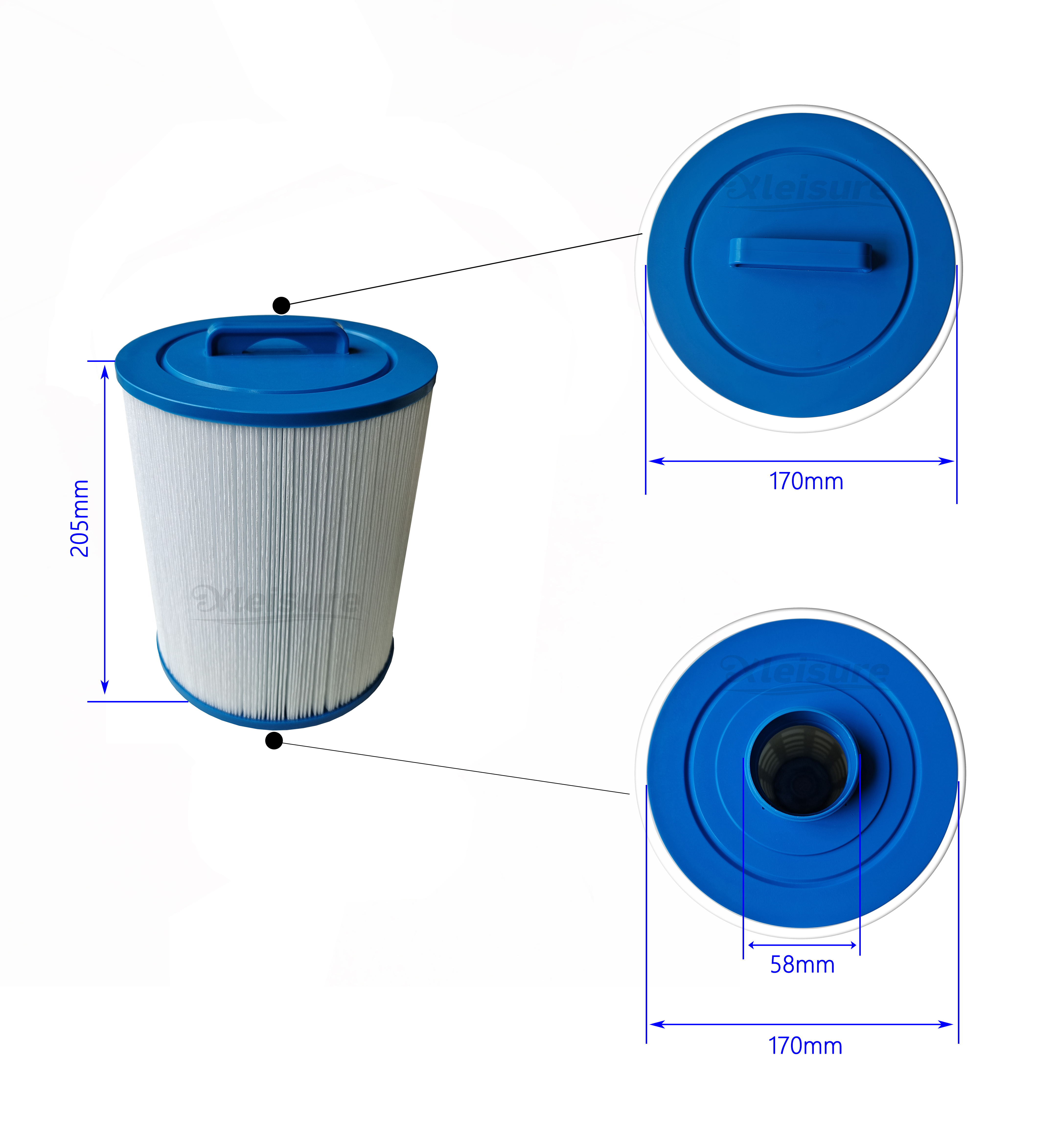 Customizable Logo Spa and Pool Water Filter Cartridge 6CH-502 PAS50SV-F2M FC-0311 Filter for Cleaning Hot Tubs