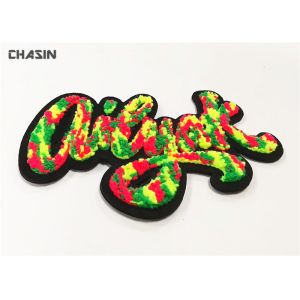 China Custom Iridescent Letter Chenille Iron On Patches For Letterman Jackets on sale