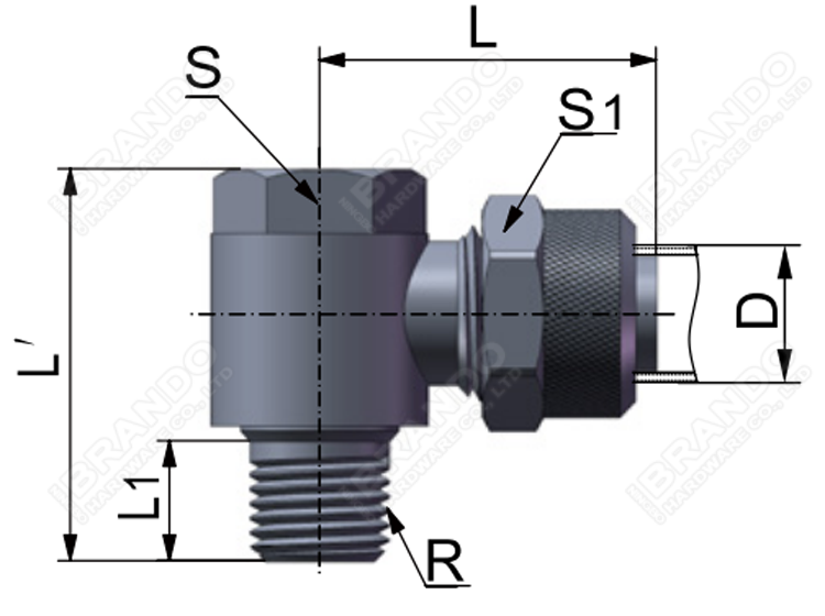 Fast Twist Pneumatic Hose Fitting Male Banjo 1/8'' 1/4'' 3/8'' 1/2''