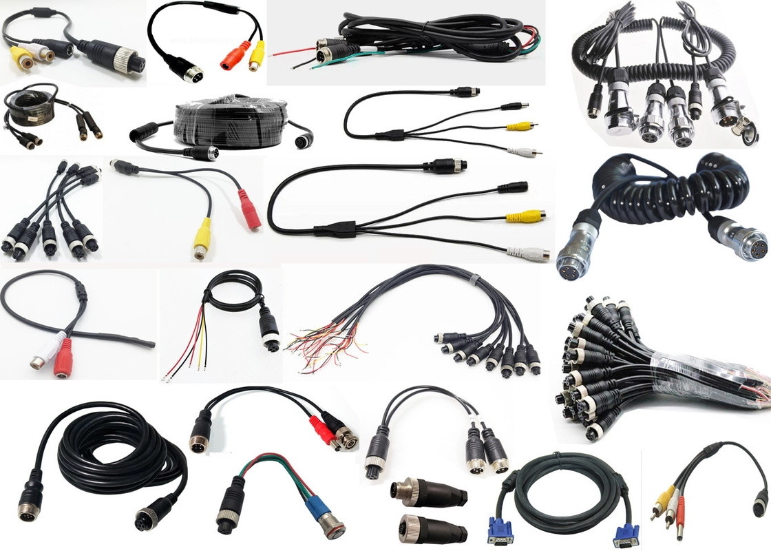 DVR Accessories Aviation Extension Cables 5M Male To Female 4-Pin Backup Camera Cable