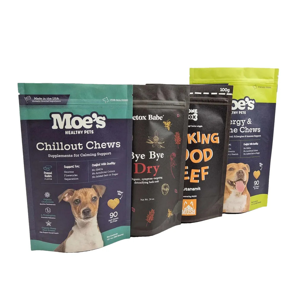 Reusable Pet Food Pouch for Stand Up Packaging with Zipper Lock