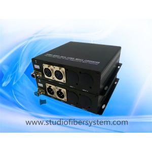 2CH Unidirectional XLR balanced audio over fiber extender for broadcast system