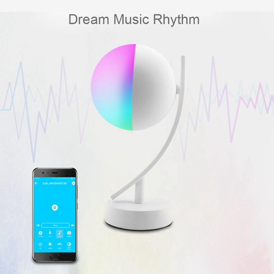 7W RGBW Lynx Elf Wifi Smart Table Lamp , 600lm APP Remote Control Desk Lamp Dimmable