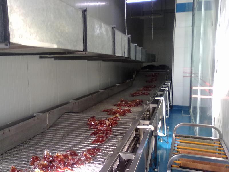 Food Grade Modular Belt Conveyor System for The Material of Moist Seafood Meat Material