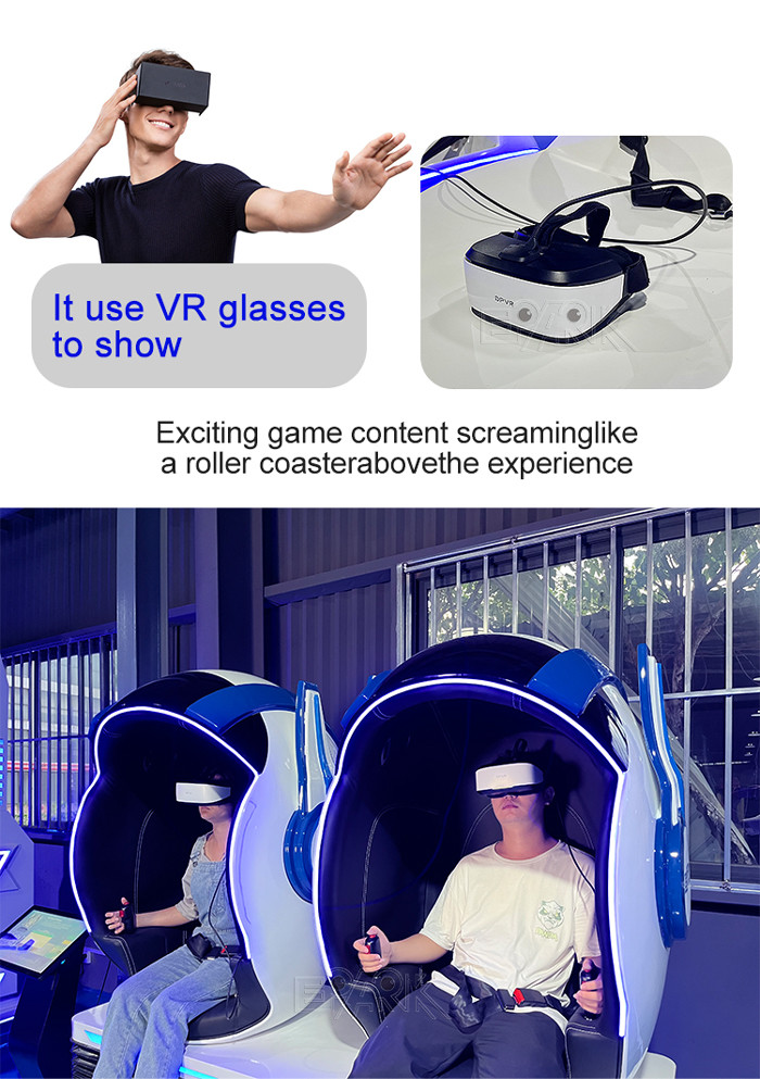 Fiberglass 9D Vr Platform With 2 Seats 9d Vr Experience Simulator Games
