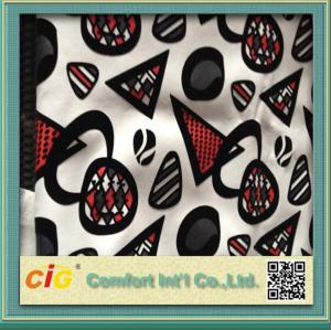 China Funiture Print PU Synthetic Leather Fabric 0.8mm Flocking Design on sale