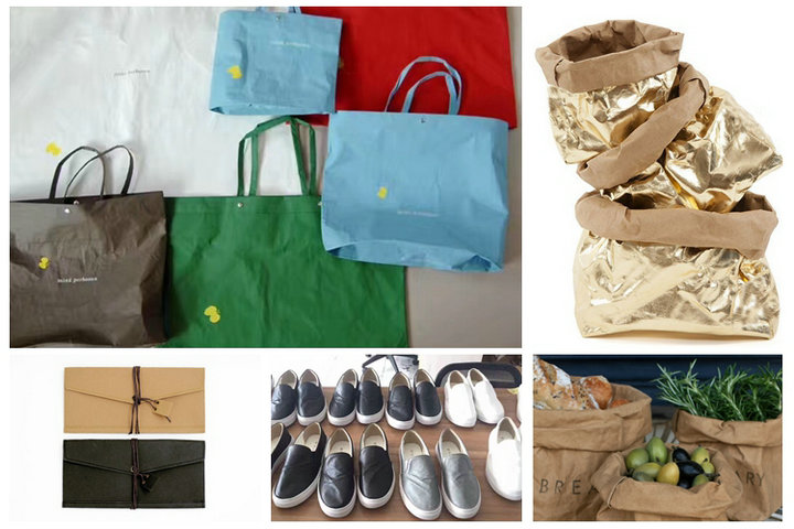 Biodegradable Vogue Washable Kraft Paper Fabric Roll 0.55mm For Handags DIY