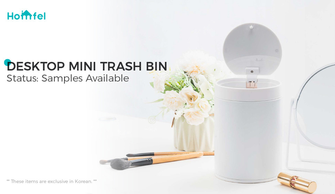 Press Open 1.5L Stainless Steel Desktop Mini Trash Bin for Office and Home Waste Disposal
