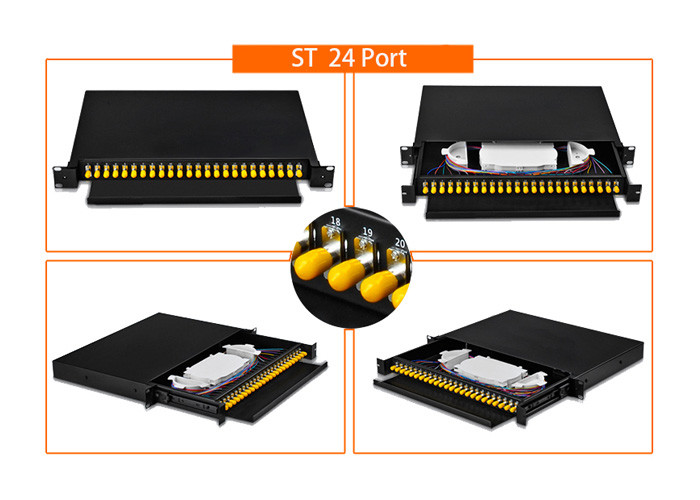 ODF Patch Panel Patch Cord , SC/FC/ST/LC Splicing 24 Port Fiber Optic Patch Panel