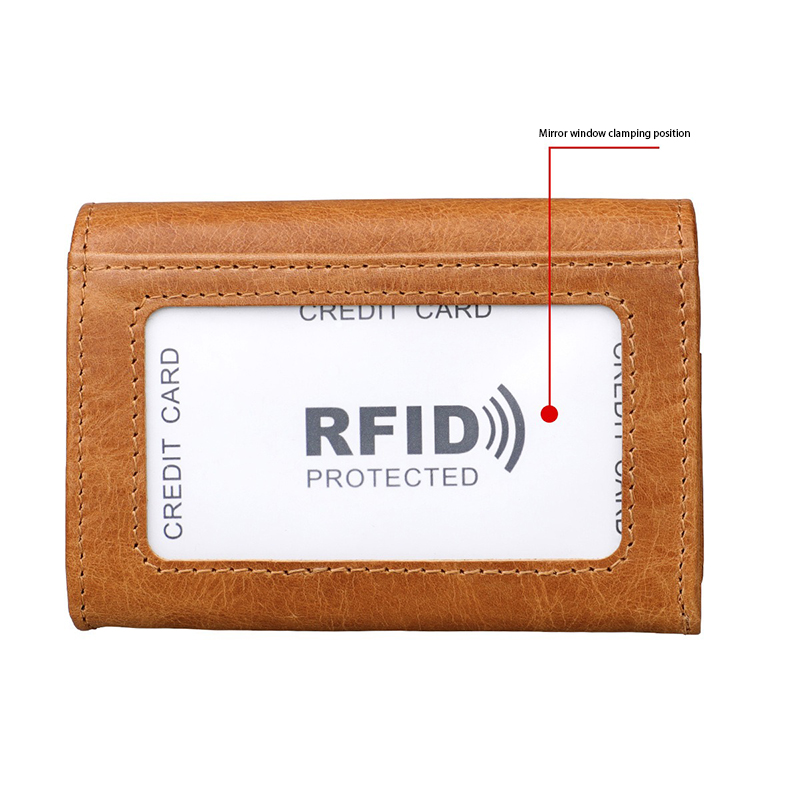 2024 Short Bifold Zipper Wallet for Men Custom Logo and RFID Blocking in Cow Leather