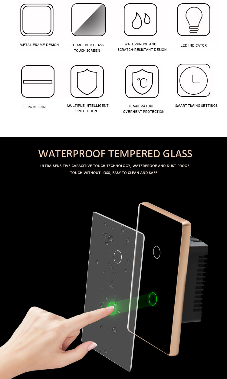 Smart Home Us Oem Wireless Touch Remote Controller Wall 2 Gang Switches Socket Alexa Smart Home Zigbee Light