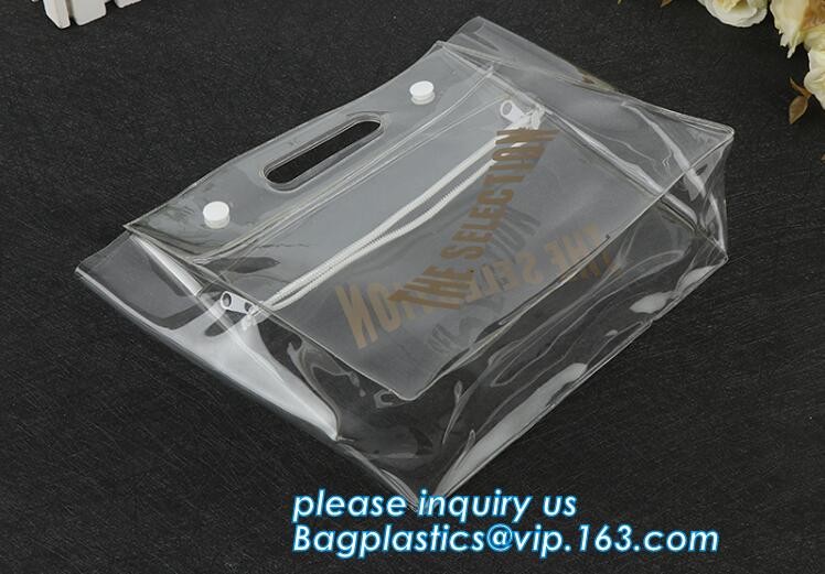 Plastic Bag OEM Custom PVC Loop Handle Image Printed Plastic Shopping Bag,Promotional Clear Waterproof Plastic Cosmetic