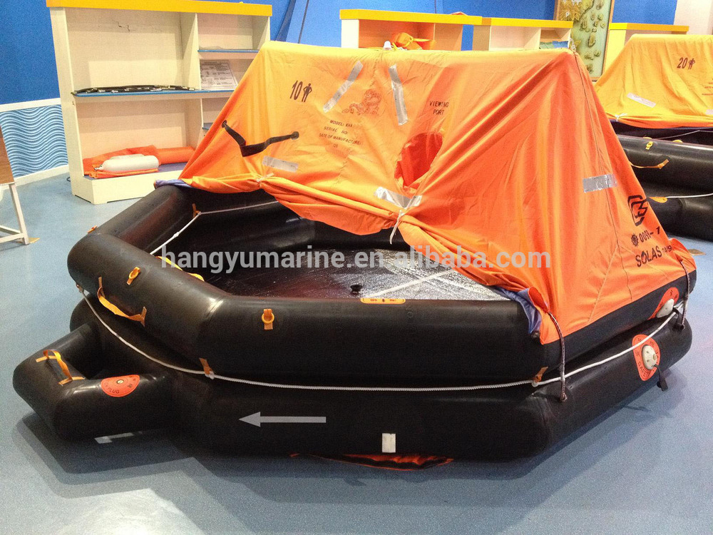 Throw 6 persons overboard inflatable liferaft