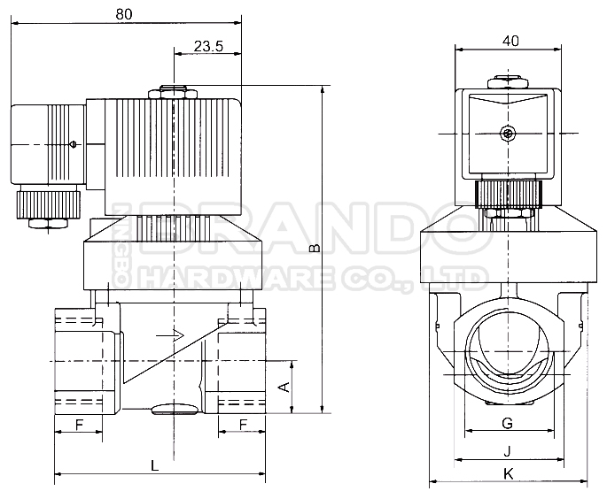 6213 A Servo-assisted 2 Way NC Brass Solenoid Valve 1/2'' 24V DC