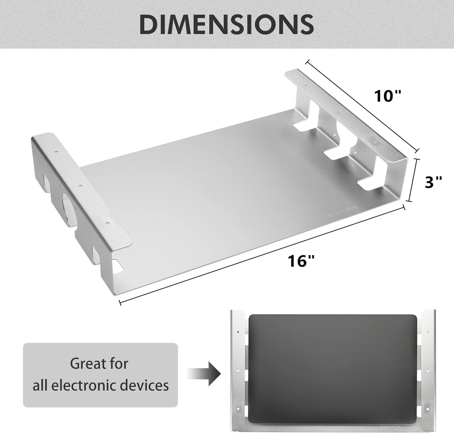 Excellent Heat Dissipation Under Table Shelf with Single Tier and Powder Coating Finished