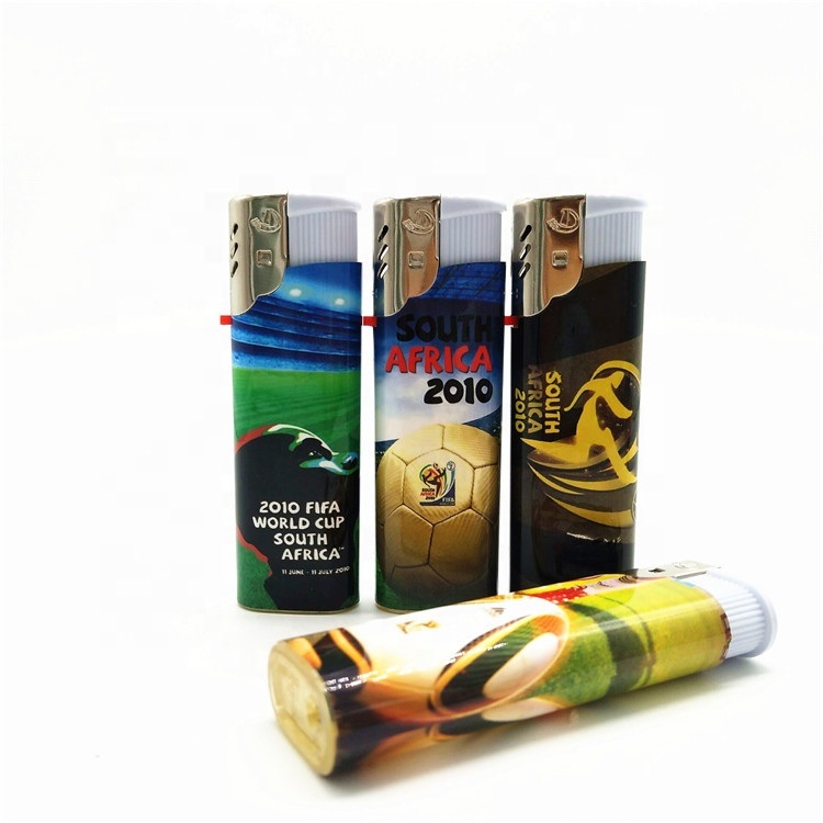 High Quality Cigarette Windproof Lighter with Football Wrapping Paper