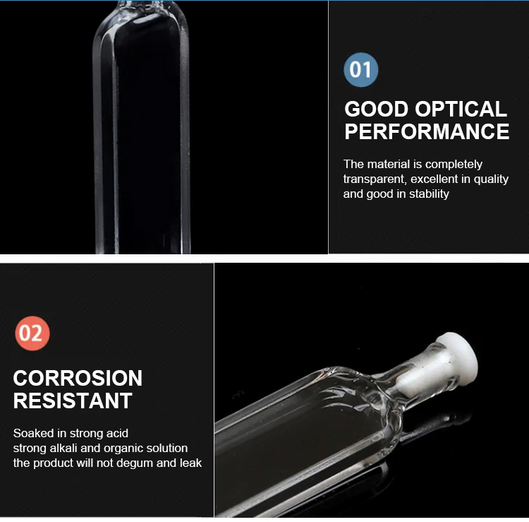 Customized ODM Support High Purity Lab Micro Quartz Cuvette with 1mm Pathlength