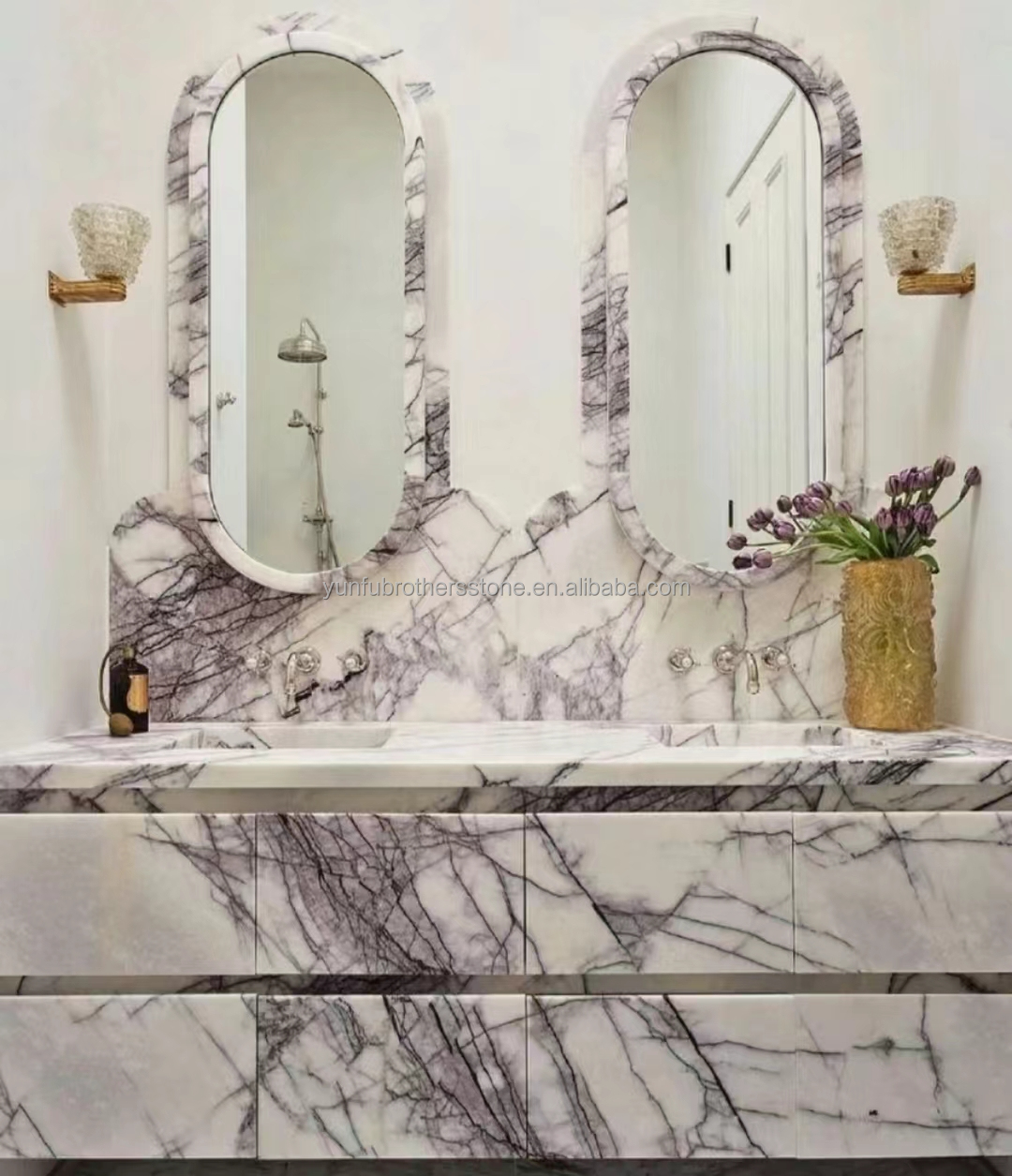 Natural Stone for Countertop Stair Modern Fragrant Snow Plum Home Stone Form Big Slab
