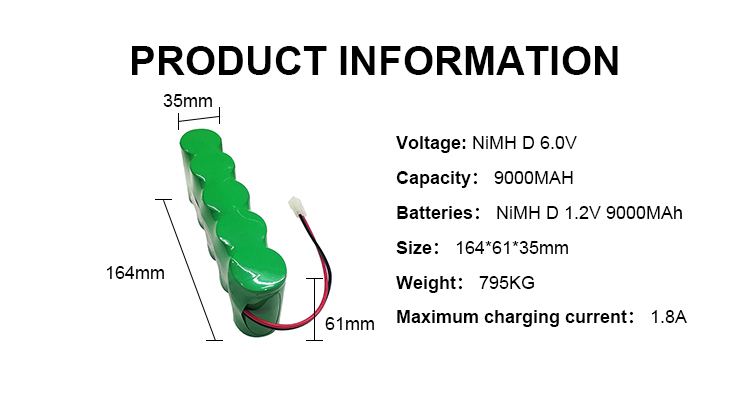 M6v Nickel Rechargeable Battery 9ah 8Ah 8.5Ah Nimh D Cell Battery