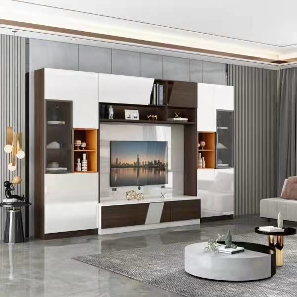 E1 MDF Board Automatic Lift White TV Lift Cabinet Hidden Pop Up Fireplace