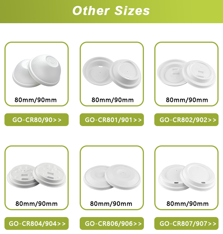 8oz 12oz 16oz 24oz Sugarcane Bagasse Disposable Coffee Cups With Lids