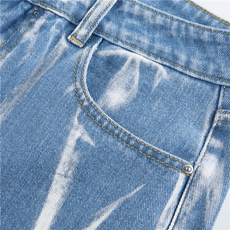 Customized Lady High Weist Jeans Slit Slim Fit Jeans Bespoke Factory